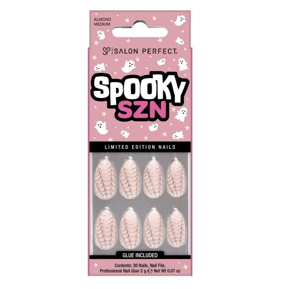 Salon Perfect Halloween Press On Nails Limited Edition, 395 Glitter Web French